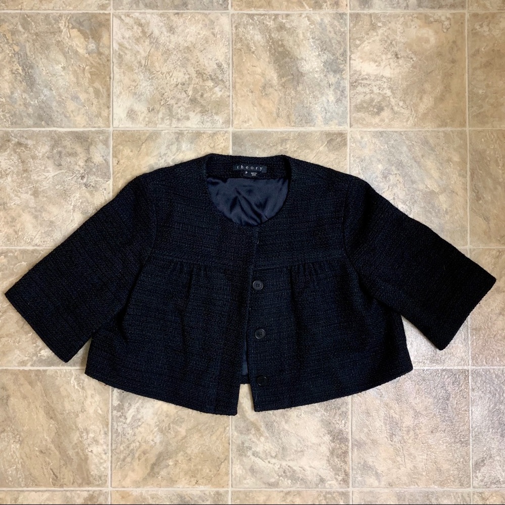 Theory tweed cropped blazer/jacket